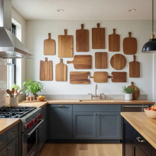 Gallery Wall of Vintage Cutting Boards
