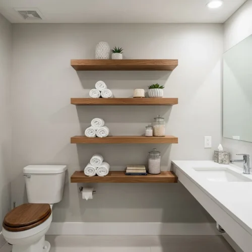 Wall of Built-In Shelving