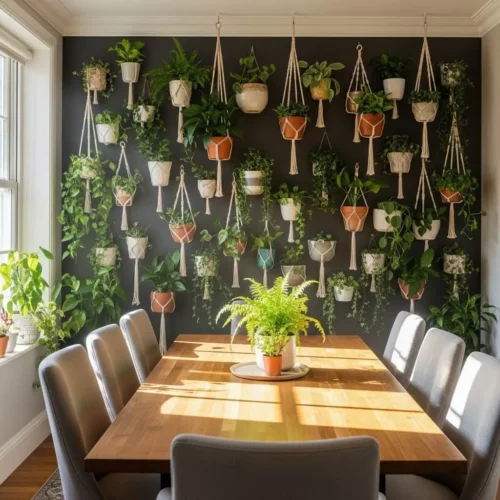 Wall with Hanging Plants