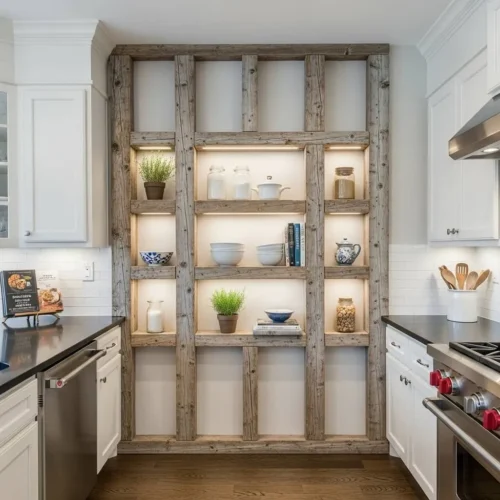 Faux Exposed Stud Wall