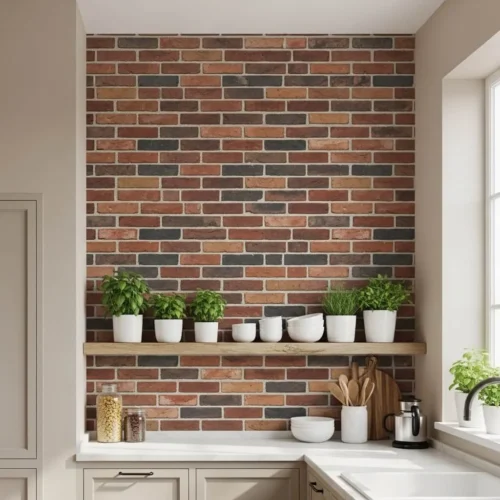 Faux Brick Peel-and-Stick Wallpaper